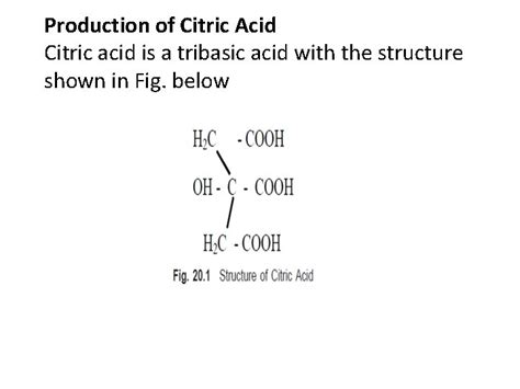 Production Of Citric Acid Citric Acid Is A