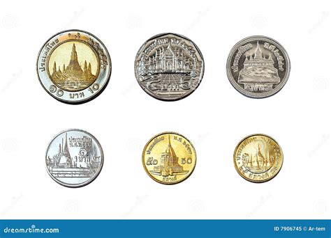 Satangs Baht Moedas De Tail Ndia Foto De Stock Royalty Free