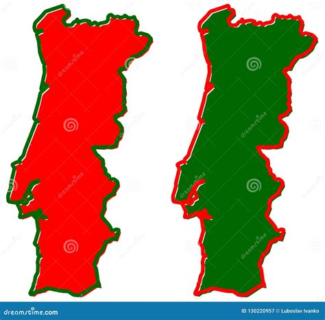 Portugal Outline Map National Borders Cartoon Vector CartoonDealer