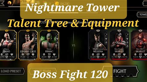 Mk Mobile Nightmare Tower Boss Fight Talent Tree Equipment