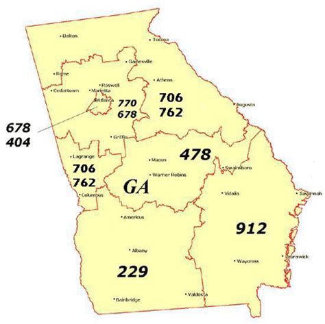 Georgia Area Codes Map - Storm King's Thunder Map