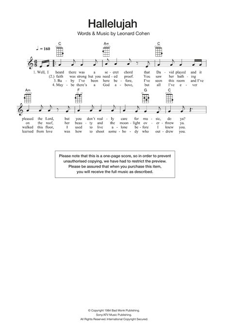 Hallelujah Sheet Music Direct