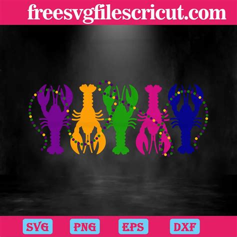 Mardi Gras Crawfish Svg Png Dxf Eps Cricut Silhouette Free Svg Files