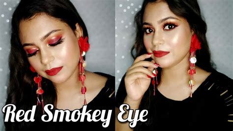 Sexy Red Smokey Eye Makeup Look Tutorial With Bold Red Lipstick💄