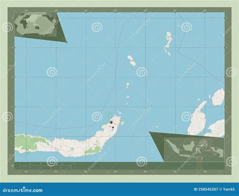 Sulawesi Utara Indonesia OSM Major Cities Stock Illustration