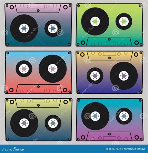 Image Color Cassettes Stock Vector Illustration Of Isolated 254877879