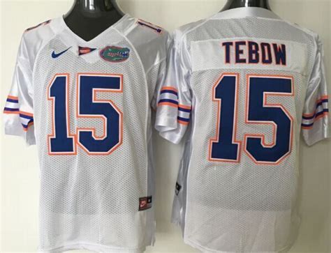 Men Florida Gators 15 Tim Tebow White College Football Jersey College