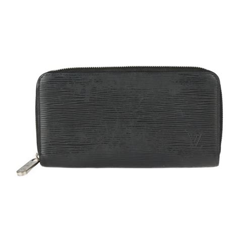 Louis Vuitton Louis Vuitton Zippy Wallet Long M61857 Epi Leather Black Silver Hardware Round