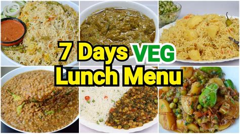 7 Days Vegetarian Lunch Menu Affordable Weekly Lunch Menu By Yes I Can