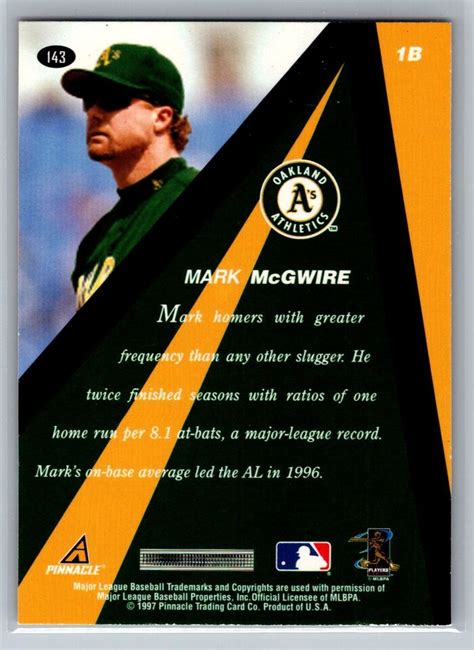 Mark McGwire 1997 Pinnacle X Press Peak Performer 143 Oakland