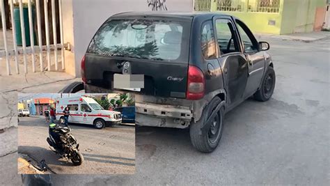 Conductora maneja sin precaución y embiste a motociclista en Saltillo