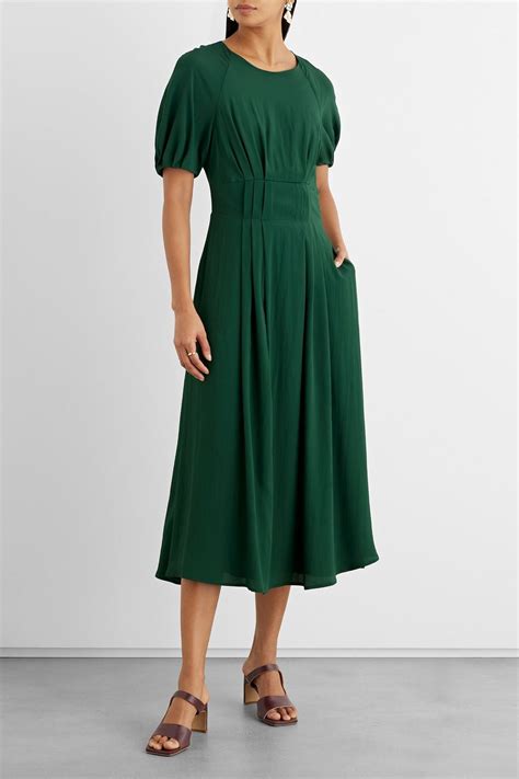 Iris And Ink Heather Pleated Crepe Midi Dress The Outnet