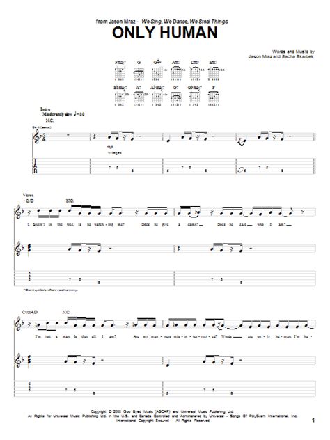 Only Human Sheet Music Direct