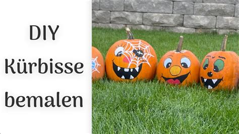 DIY Kürbisse Kürbis bemalen anmalen Halloween 2 Varianten painting