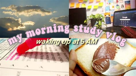 My 5 Am Morning Study Vlog 🌄 A Productive Day 🍃🍄 My Study Routine