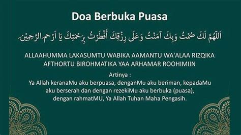 Allahumma Laka Shumtu Wabika Amantu Bacaan Doa Berbuka Puasa Sesuai