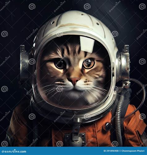 Astronaut Cat in Helmet. Portrait of a Cat in an Astronaut Suit Stock ...