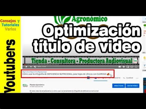 C Mo Optimizar El T Tulo Seo De Tus Videos De Youtube Youtube