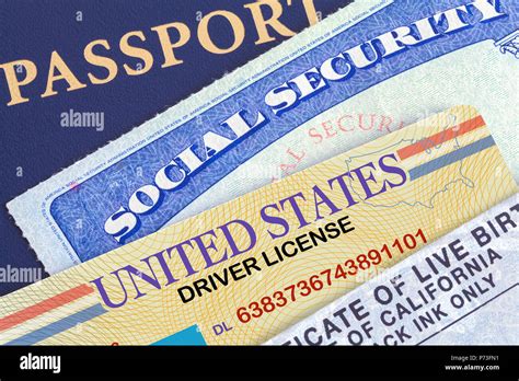 Usa Passport With Social Security Card Drivers License And Birth