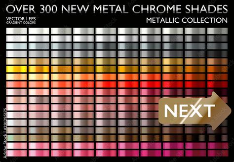 Metal gradient color set. Chrome texture surface background template ...