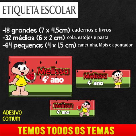 Etiquetas Escolares Personalizadas Magali Elo7