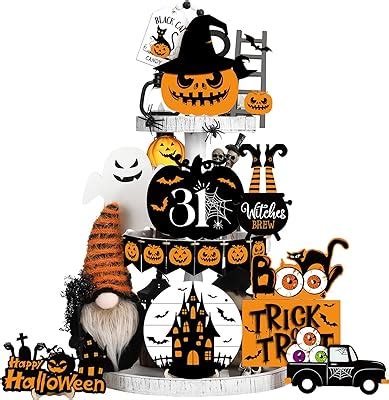 Amazon 22 Pcs Halloween Tiered Tray Decor Set Farmhouse Halloween