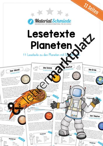 Lesetexte Planeten 11 Seiten Unterrichtsmaterial in den Fächern