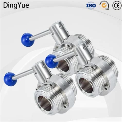 Sanitary Food Grade Stainless Steel Tri Clamp Welded Threaded Butterfly