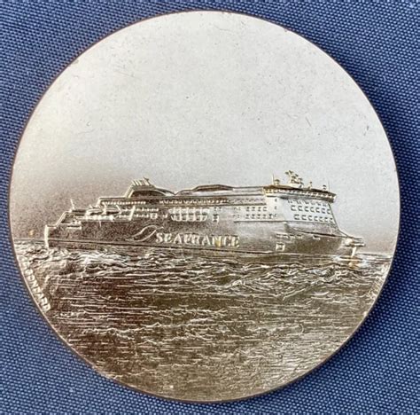 M Daille En Bronze Dor Compagnie Transatlantique Seafrance Monnaie De