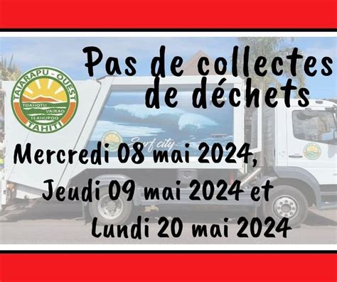 Collectes de déchets ménagers annulées les jours fériés Commune de