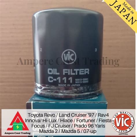 Vic Oil Filter C 111 For Toyota Fortuner Innova And Hilux 90915 Yzzd2