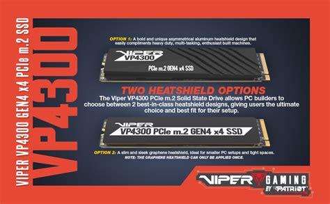 Patriot Viper VP4300 SSD Interno De 1 TB W HS NVMe PCIe Gen 4x4 M 2