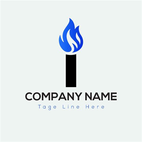 Blue Fire Logo On Letter I Template. Blue Fire On I Letter, Initial ...