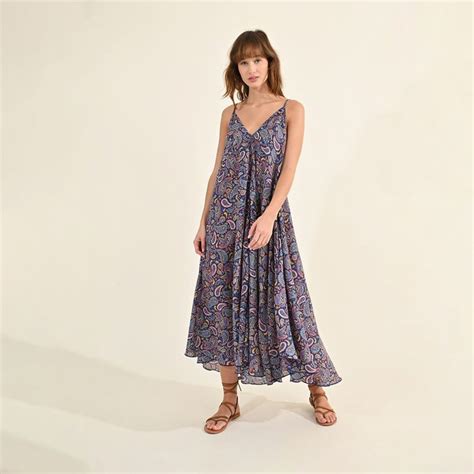 Printed Maxi Cami Dress Blue Molly Bracken La Redoute