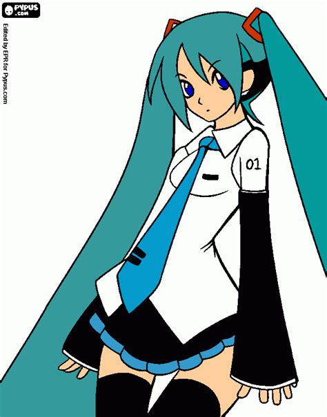 Hatsune Miku Co Para Colorear Hatsune Miku Co Para Imprimir