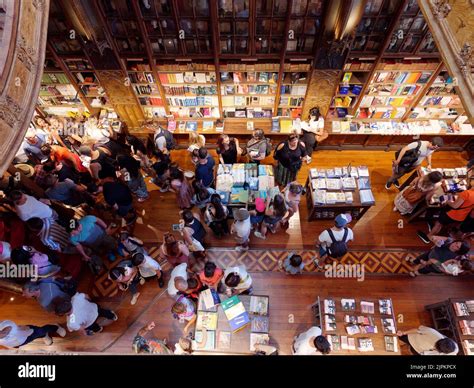 Interior Of The Beautiful Livraria Lello Aka Lello Bookstore In Porto