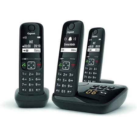 Gigaset As A Trio Dect Phone Black W Answer Amazon Co Uk