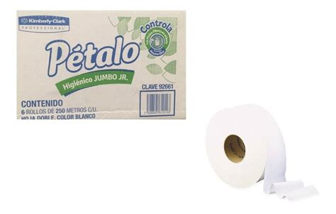 Papel Higiénico Pétalo Jumbo Jr 2 Cajas 6 Rollos 250m C u Meses sin