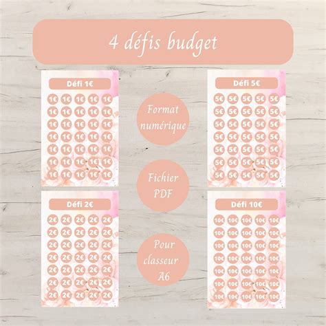 Défis Budget à Imprimer Pour économiser De L'argent - Etsy