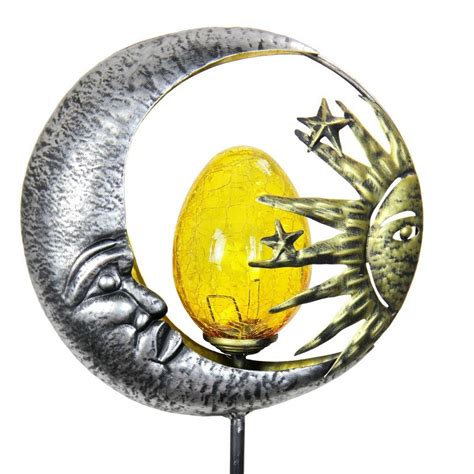 38 Metal Solar Sun And Moon Garden Stake Exhart In 2022 Moon