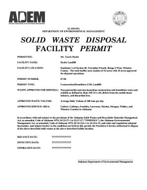 Fillable Online Alabama Department Of Environmental Management Solid