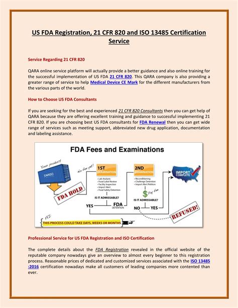 Ppt Us Fda Registration Cfr And Iso Certification