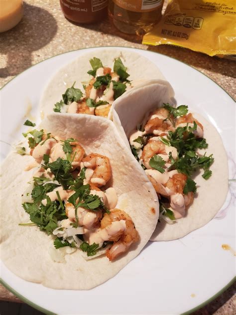 Homemade Sriracha Ranch Shrimp Tacos With Cilantro Lime Slaw Fish