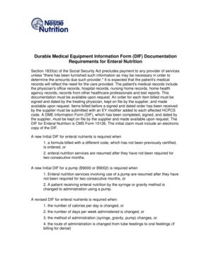 Fillable Online Durable Medical Equipment Information Form Dif