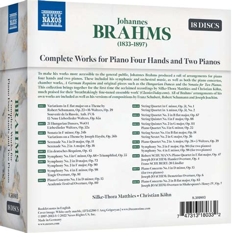 Brahms Complete Works For Piano Four Hands Loja Cl Ssicos