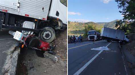 A Gazeta Acidente Com Moto E Caminhão Deixa Um Morto E Interdita A Br