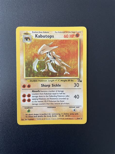 Pokémon TCG Kabutops Fossil Set 9 62 Rare Holo Card eBay