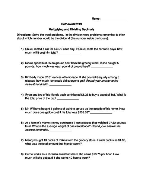 Free Multiplying Decimals Word Problems Worksheet 5th Grade Download Free Multiplying Decimals