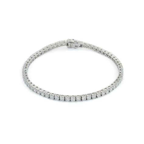 14k White Gold X Round Lab Diamond Tennis Bracelet Etsy