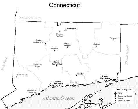 Connecticut Airport Map Connecticut Airports